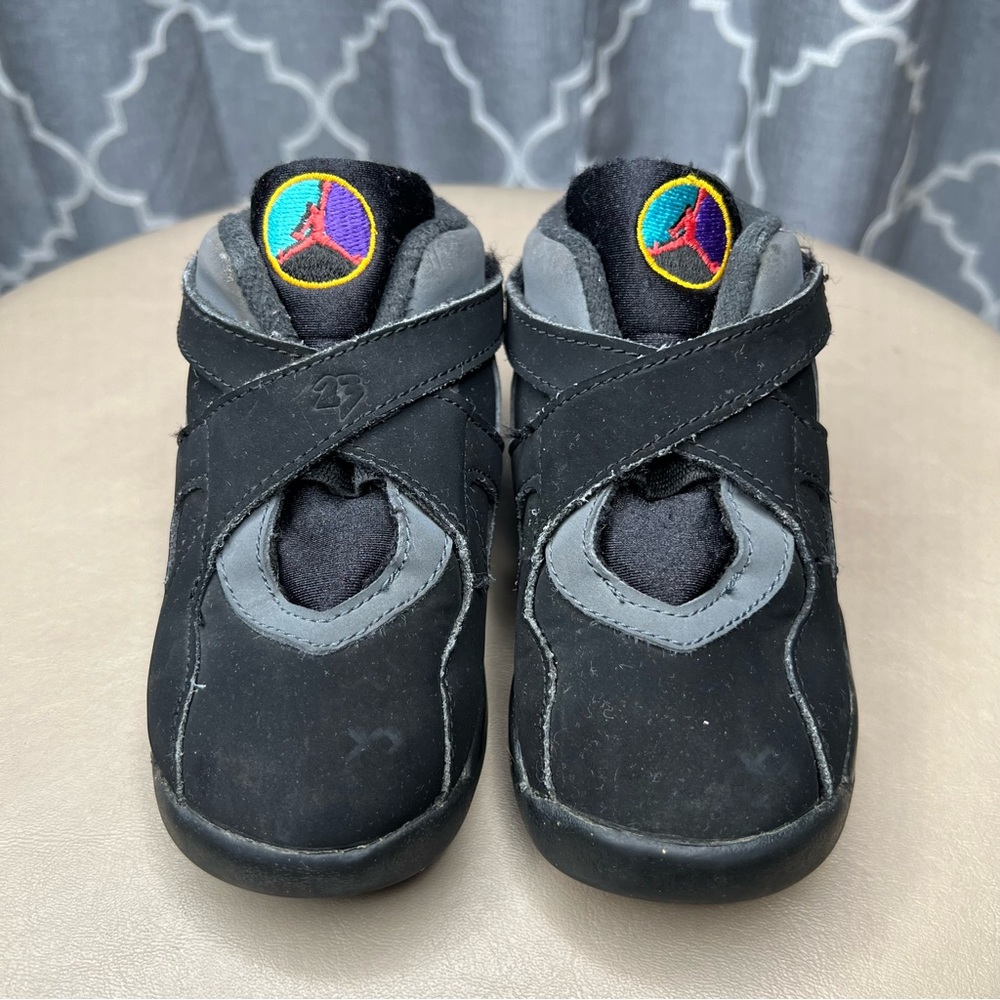 Nike Jordan VIII 8 Retro BT Aqua Black Baby Toddler Sneaker Shoes - Picture 7 of 8